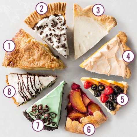 8 Types of Pies You Should Know Types Of Pies, Creme Brulee Pie, Dessert Pies, Ice Cream Pie Recipe, French Apple Tart, Custard Pie Recipe, Fresh Fruit Tart, Types Of Pie, Meringue Pie Recipes