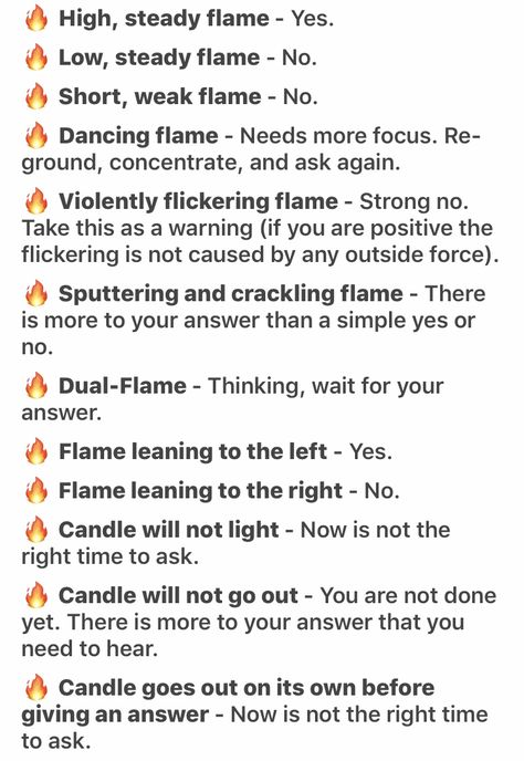 How To Control A Candle Flame Witchcraft, Witchcraft Flame Meanings, Reading A Candle Flame, Candle Magick Flames, Candle Flame Language, Candle Magic Flame Reading, Candles For Witchcraft, How To Read Candle Flames Witchcraft, How To Read Flames Witchcraft