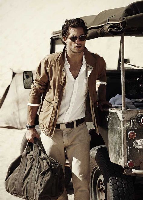 Safari chic... Safari Outfit, Safari Outfits, Safari Chic, Adventure Outfit, Rugged Style, Burberry Brit, Safari Style, Stylish Mens Outfits, Famous Models