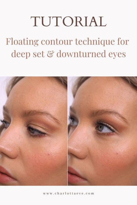 Makeup technique for deep set and downturned eyes. #deepseteyes #downturnedeyes #makeuptutorial #deepseteyesmakeup #downturnedeyesmakeup Downturned Smokey Eye, Smokey Eye For Deep Set Eyes, Make Up For Close Set Eyes, Deep Set Downturned Eye Makeup, Inset Eyes Makeup, Deep Eye Sockets Makeup, Hooded Eye Everyday Makeup, Makeup For Down Turned Eyes, Eye Makeup For Downturned Hooded Eyes