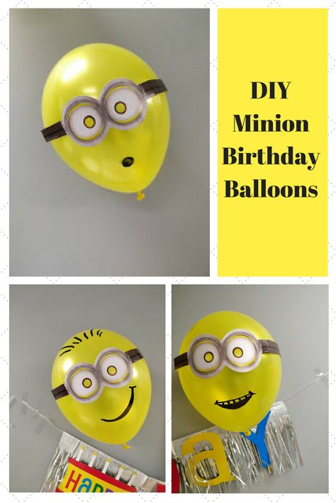 Minion Party Ideas- Birthday Cake, Fruit Tray, Minion Balloons and FREE printable cake topper | Feeling Nifty Free Printable Cake Topper, Minion Party Games, Minion Party Ideas, Birthday Cake Fruit, Minions Birthday Party Decorations, Minion Party Decorations, Minion Balloons, Minion Decorations, Printable Cake Topper