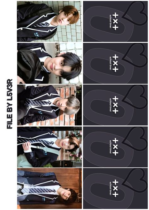 Printable TXT fan-made photocards / lomocards by me #l5v3r #txt #yeonjun #soobin #beomgyu #taehyun #hueningkai #printable sheet Photo Cards Yeonjun, Txt Temptation Lucky Draw Photocard, Txt Lomo Cards Printable, Txt Photo Strip, Photo Cards Txt, Txt Photocards Printable, Txt Id Photo, Txt Printables, Txt Photocards