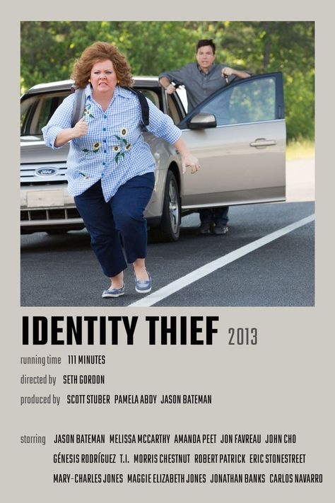 Identity Thief Movie Poster Genesis Rodriguez, Jonathan Banks, John Cho, Elizabeth Jones, Netflix Hacks, Identity Thief, Morris Chestnut, Jon Favreau, Minimalistic Aesthetic