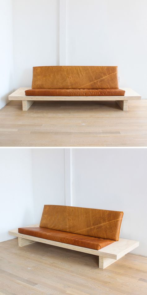 Diy Plywood Couch, Diy Modern Sofa, Couch Plans Diy, Build Your Own Couch Living Room, Diy Wood Sofa, Plywood Sofa, Homemade Sofa, Wooden Couch, Homemade Modern