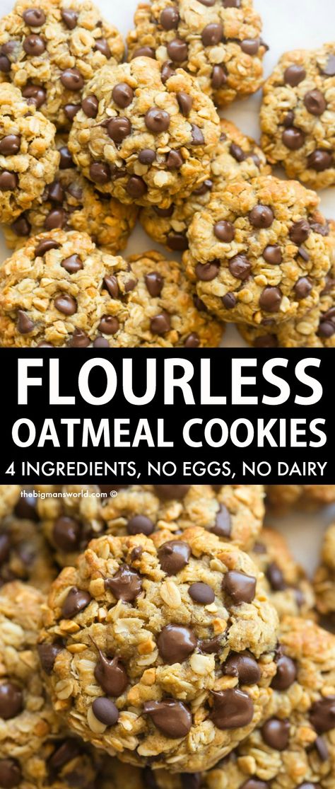 Oatmeal Peanut Butter, Gluten Free Dairy Free Dessert, Butter Oatmeal Cookies, Retro Desserts, Dairy Free Cookies, Peanut Butter Oatmeal Cookies, Egg Free Recipes, Peanut Butter Oatmeal, Gluten Free Dairy Free Recipes