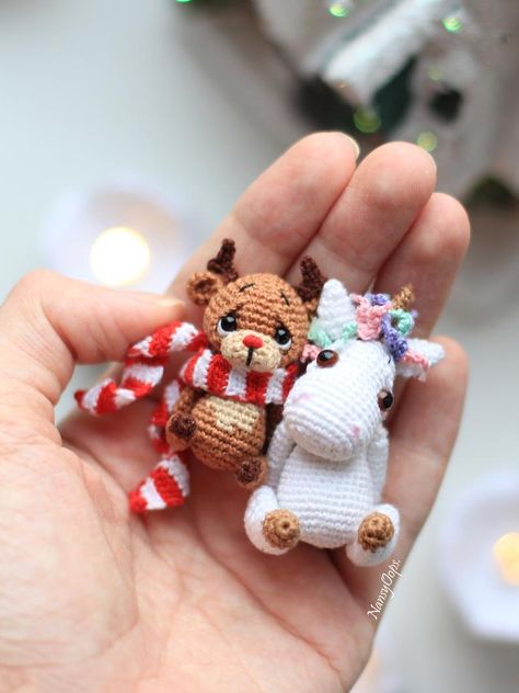 Amigurumi Reindeer, Reindeer Amigurumi, Yarn Animals, Crochet Unicorn Pattern, Crocheted Animals, Reindeer Pattern, Tiny Dragon, Crochet Bunny Pattern, Deer Pattern