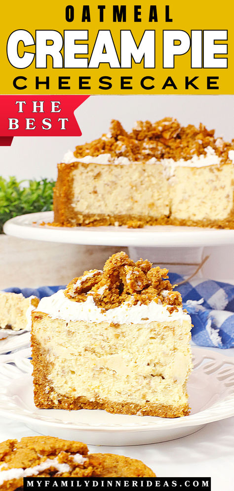 Oatmeal Cream Pie Cheesecake Oatmeal Crème Pie Cheesecake, Oatmeal Cream Pie Cheesecake, Oatmeal Cream Pie, Oatmeal Cream Pies, Cream Cheesecake, Pie Cheesecake, Cream Pies, Oatmeal Cream, Cheesecake Filling