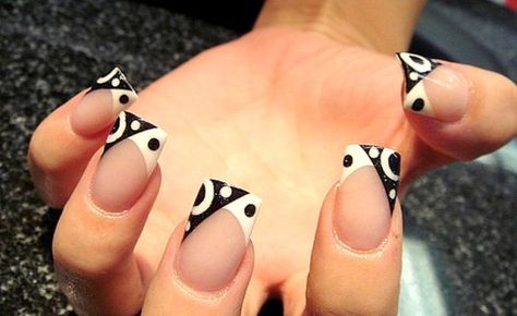 Black And White Nail Art Design Jing Jang, Black And White Nail, Black And White Nail Designs, Black And White Nail Art, Funky Nail Art, French Nail Art, White Nail Art, White Nail Designs, Black Nail Designs