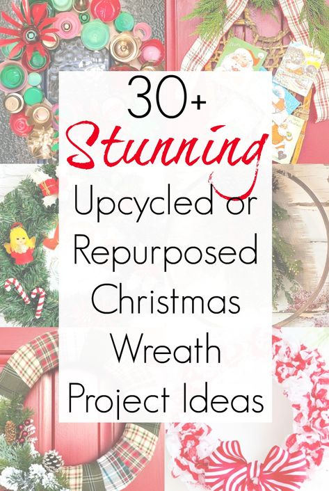 Upcycling and repurposing items as Christmas wreaths is one of my favorite Christmas craft projects to work on. I just love having something unusual on our front door during the holiday season. And this collection of Christmas wreath ideas that Sadie Seasongoods compiled is AMAZING with inspiration! #christmaswreath #wreathmaking #wreathideas #xmaswreath #frontdoordecor #holidaywreaths #diywreath #diychristmaswreath #diyholiday #diychristmasdecorations #wreathideas #vintagechristmas #junk Christmas Wreath Ideas, Christmas Wreath Craft, Diy Christmas Gifts Cheap, Christmas Craft Projects, Upcycling Ideas, Xmas Wreaths, Diy Holiday Decor, Eyes Model, Wreath Ideas