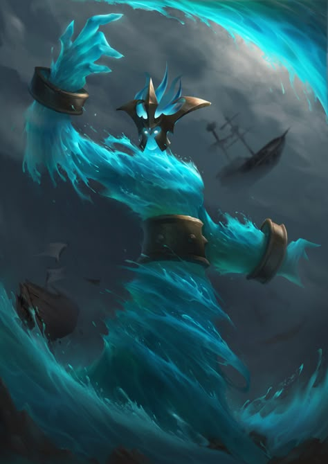 Water Elemental Character Design, Elemental People, Water Elemental, Evelynn League Of Legends, Warcraft Art, Heroic Fantasy, Creature Artwork, Cool Monsters, Fantasy Beasts