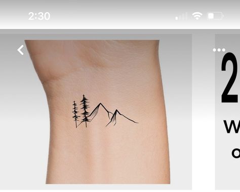 Small Pine Tree Tattoo Simple, Tiny Pine Tree Tattoo, Pine Tree Wrist Tattoos For Women, Minimal Forest Tattoo, Delicate Pine Tree Tattoo, Pine Tree Tattoo, Pine Tree, Tree Tattoo, Tattoos