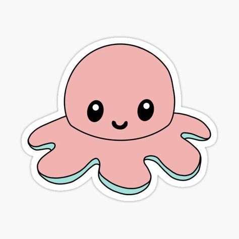 Sticker Mood, Reversible Octopus Plush, Happy Octopus, Octopus Cute, Octopus Sticker, Aesthetic Lovers, Octopus Drawing, Pink Octopus, Octopus Plush