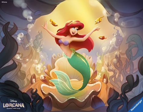 ArtStation - Disney LORCANA TCG - ARIEL Spectacular Singer - Set 1, Alice Pisoni Disney Lorcana Art, Lorcana Disney, Ariel Aesthetic, Disney Lorcana, Disney Mermaid, Ariel Mermaid, Elena Of Avalor, Part Of Your World, Disney The Little Mermaid