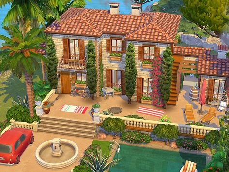 Sulani Homes Sims 4, Sims 4 Houses Layout, Sims 4 House Plans, Sims 4 House Building, Futuristic Home, Sims 4 House Design, Casas The Sims 4, Sims Building, Wedding Stories