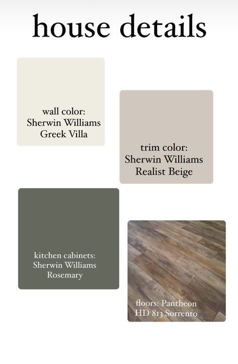 Whole House Paint Scheme Evergreen Fog, Rustic Farmhouse Kitchen Color Scheme, Ghost Pines Paint Color, Modern Farmhouse Wall And Trim Colors, House Colors Interior Ideas Master Bedrooms, 2023 Paint Colors Sherwin Williams, Black White Beige Green Color Palette, Dark Wood Floor Paint Colors, Sw White Sesame