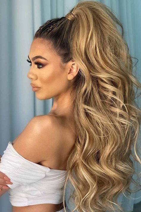 Big Hair Ponytail, Trending Hairstyles For Long Hair, Faux Ponytail Hairstyles, Wedding Guest High Ponytail, Wedding Hair High Ponytail, Long High Ponytail Hairstyles, High Long Ponytails, Prom Hairstyles Ponytail High Pony, High Ponytail Hairstyles For Prom