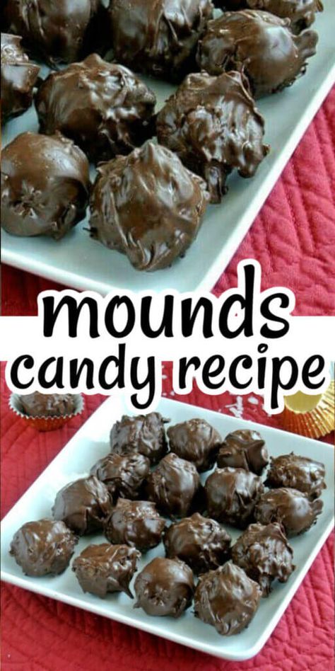 Homemade Mounds, Mounds Bars Recipe, Mounds Bars, Mounds Candy, Mounds Bar, Easy Candy Recipes, Chocolate Candy Recipes, Cake Homemade, Candy Recipe