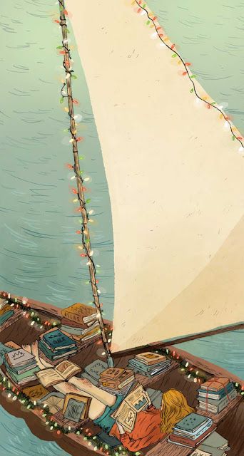 "Boatloads of Books" , Natalie Andrewson Reading Art, Have Inspiration, World Of Books, Book Nooks, Land Art, I Love Books, Book Illustration, Love Book, Book Nerd