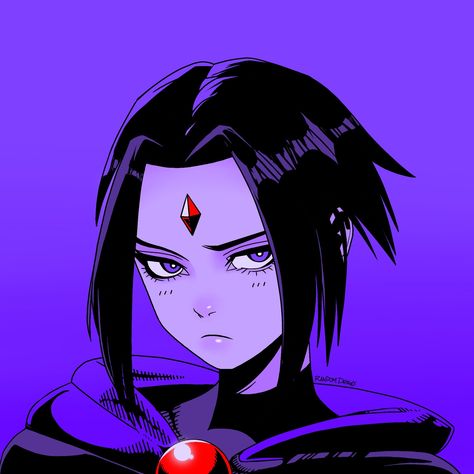 Raven Fanart, Teen Titans Fanart, Raven Teen Titans, Anime Version, Beast Boy, Comic Games, Detective Comics, Comic Book Covers, Dc Comics Art