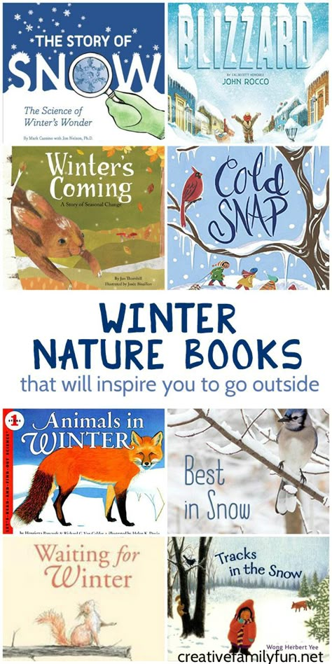 Winter nature books that will make you want to get out and explore in the snow. Winter Books For Kids, Snow Books, Preschool Winter, Winter Classroom, Winter Reads, Winter Books, Winter Preschool, Snow Days, Winter Crafts For Kids