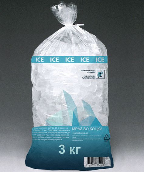 PVa Ice Bag design by ID-design Mineral Water Brands, Water Bottle Label Design, Sports Drinks, Water Station, Ice Cup, Bottle Label Design, Water Branding, Water Poster, Packaging Ideas Business