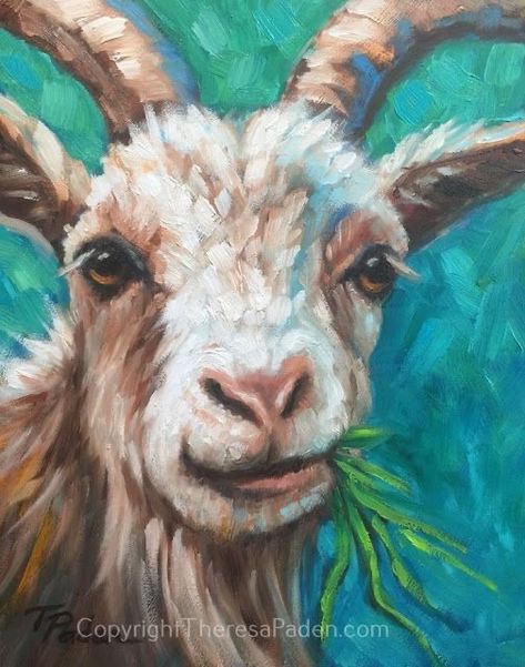 Goat Paintings, Farm Animal Paintings, Animal Paintings Acrylic, Goat Art, Whimsical Paintings, Farm Art, Cow Painting, Fine Artist, Art Painting Acrylic