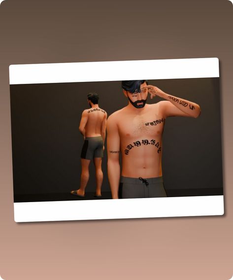 Sims 4 Body Mod CC: Simlish Male Tattoo Set V2 Scene Queen Hair, Sims 4 Male, Male Tattoos, Cute Freckles, Mod Jacket, Sims 4 Cc Download, Birthday Tattoo, Sims 4 Body Mods, Scene Queens