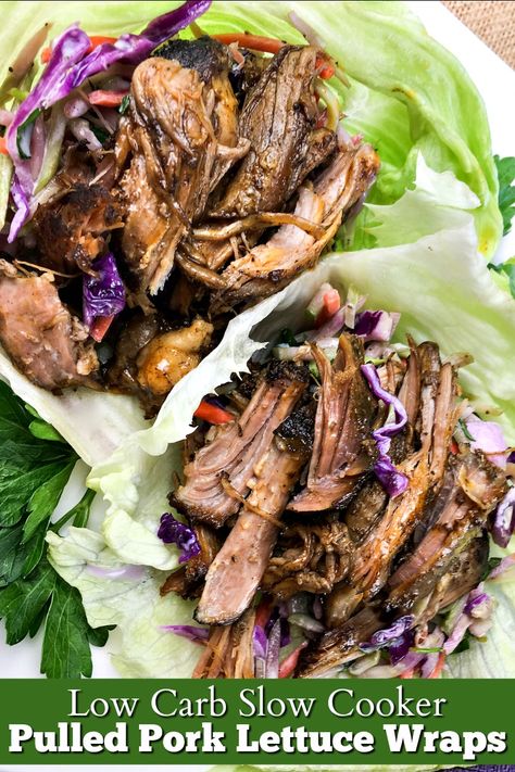 Are you looking for a delicious low carb meal idea to make in your crockpot? This low carb slow cooker pulled pork lettuce wraps recipe is keto diet friendly, delicious and almost effortless for ketogenic dinners! Pulled Pork Lettuce Wraps, Pulled Pork Instant Pot, Keto Pulled Pork, Pork Instant Pot, Ketogenic Recipes Dinner, Pork Lettuce Wraps, Pastas Recipes, Low Carb Slow Cooker, Lettuce Wrap Recipes