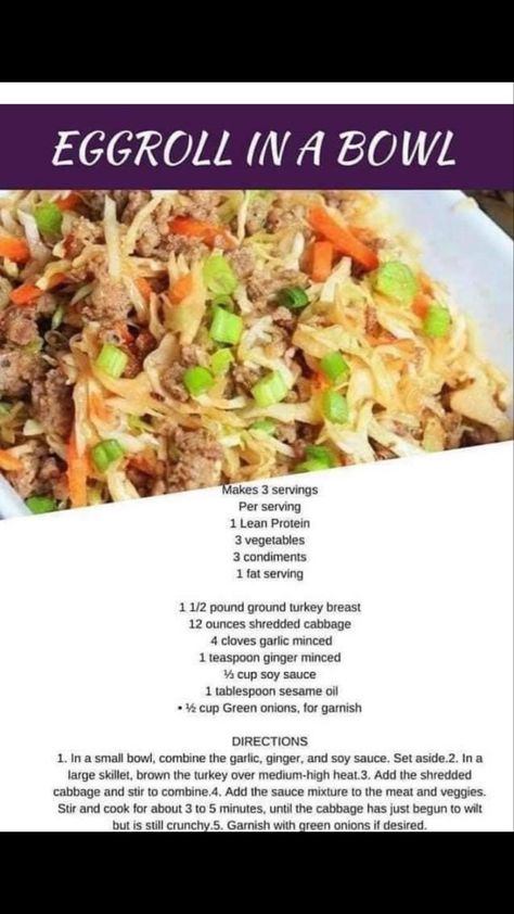 Optavia Lean And Green Recipes, Optavia Lean And Green, Lean Protein Meals, Arbonne Recipes, Eggroll In A Bowl, Egg Roll In A Bowl, Lean And Green, Green Recipes, Lean And Green Meals