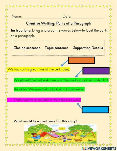 Parts Of A Paragraph, Supporting Details, Topic Sentences, Eyelash Case, English Vocabulary Words Learning, Interactive Activities, English Vocabulary Words, School Subjects, Google Classroom