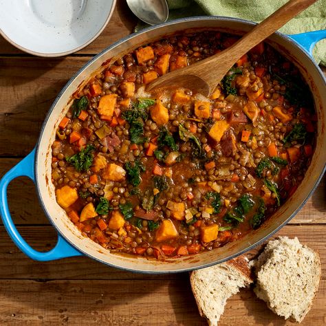 Vegan Lentil Stew Delicious Vegetarian Dinner, Vegan Lentil, Easy Mediterranean Diet Recipes, Lentil Stew, Vegetarian Dinners, Dinner Plan, Mediterranean Diet Recipes, Heart Healthy Recipes, Vegetarian Recipes Dinner