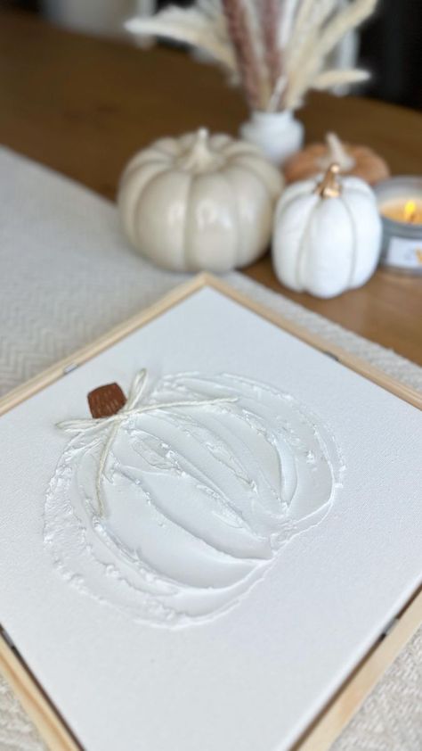 Using Spackle For Crafts, Textured Halloween Art, Pumpkin Plaster Art, Spackle Art Butterfly, Spackle Pumpkin Canvas, Craft Night Projects, Cheap Crafts, Fall Weather, Craft Night