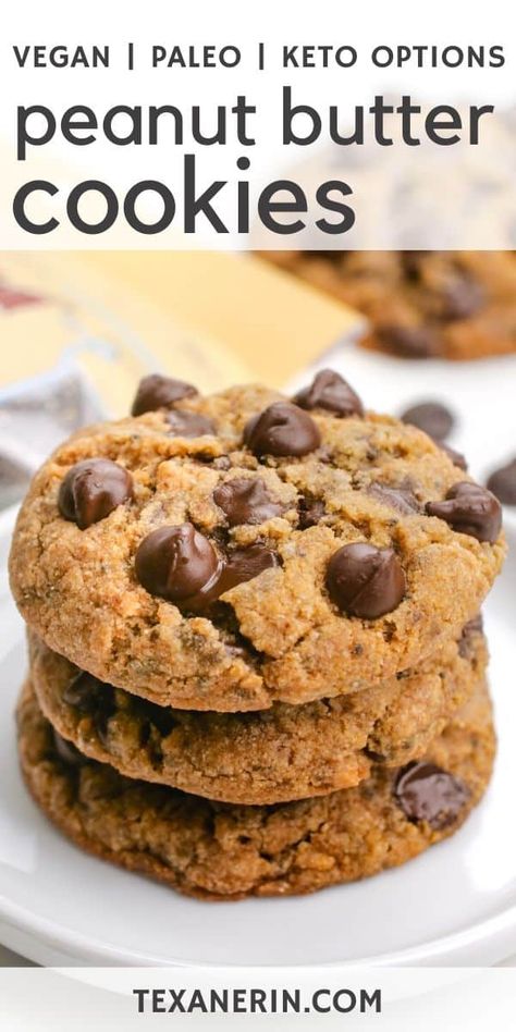 chia Pb Cookies, Gluten Free Peanut Butter Cookies, Keto Peanut Butter Cookies, Vegan Peanut Butter Cookies, Cookies Gluten Free, Keto Biscuits, Paleo Cookies, Vegan Cookies Recipes, Paleo Sweets