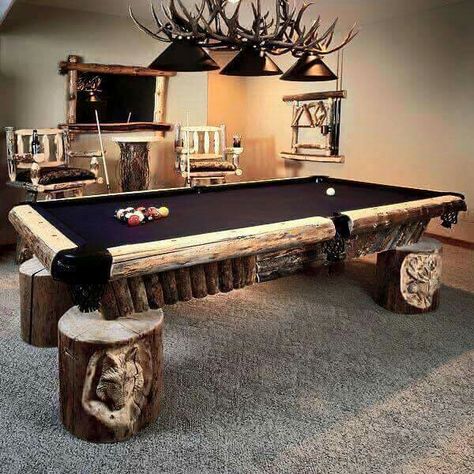 Sweet pool table! Country Pool, Pool Table Room, Man Cave Furniture, Ranch House Decor, Western Bedroom Decor, Barn Style House Plans, Dream Life House, Man Cave Home Bar, Pool Rooms