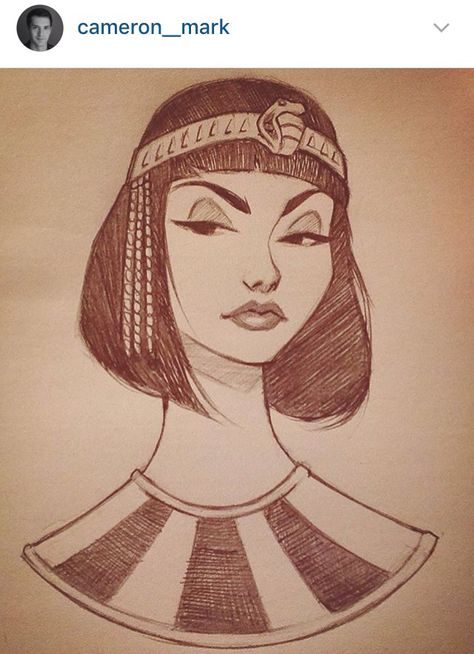 Portrait drawing Egyptian Art Drawing, Cleopatra Art, Egyptian Drawings, Egiptul Antic, Girl Face Drawing, Egypt Art, Concept Art Drawing, Art And Illustration, Egyptian Art