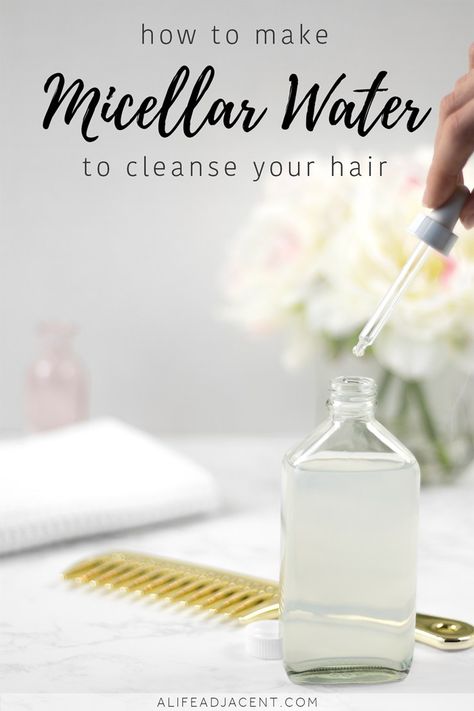 How to make DIY Micellar Water for Hair. You don’t need shampoo to get your hair really clean! Give your hair a break from harsh surfactants with this gentle & natural DIY micellar water for hair. #micellarwater #diybeauty #alifeadjacent Diy Micellar Water, Living Minimally, Diy Teen, Acne Hacks, Hacks Makeup, Eyeliner Hacks, Natural Beauty Treatments, Beginner Makeup, Diy Shampoo