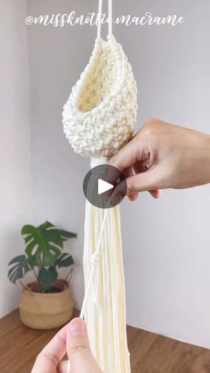 286K views · 358 reactions | 🪴Start your week with macrame pod tutorial, a beginner-friendly one. This easy project needs 25 cords, 1.5m (5ft) each in length. Using Lark's Head Knot, Square Knot and Gathering Knots only for the entire design. Let's make it with me and have a lovely Monday makers☀️
#macramepod #macrameplanthanger #macrameplanthangers #macrameplantholder #macrameforbeginners #macrameproject #macramedesign | Miss Knottie Macrame | Simple Fun · Happy Feet Macrame Pod, Macrame Simple, Macrame Plant Holder, Square Knot, Macrame Plant Hangers, Macrame Projects, Macrame Design, Easy Projects, Macrame Plant Hanger