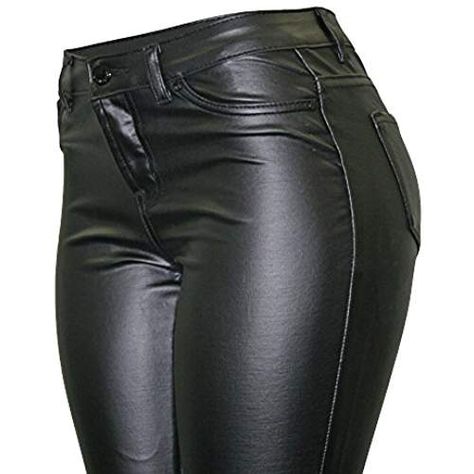 Cielo Women's Super Trendy Faux Skinny Pants Longer Legs, Motorcycle Pants, Black Leather Pants, Leather Pant, Leather Corset, Fitted Top, Women's Shapewear, Pocket Leggings, Faux Leather Pants