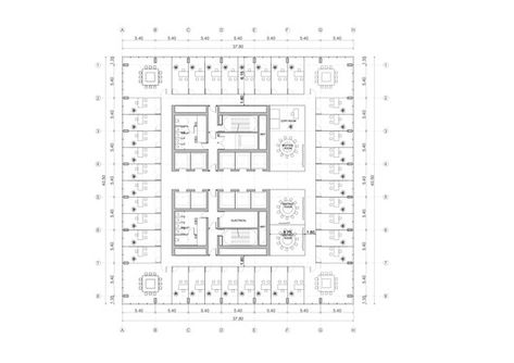 BIG Designs New Tower for Frankfurt,Low Rise Office Cellular Plan. Image © BIG Architect Office Interior, Office Building Plans, Urban Spaces Design, Big Architects, Office Floor Plan, Office Building Architecture, High Building, Office Plan, Apartment Floor Plan