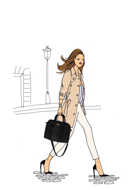 Les essentiels chics de la Parisienne                                                                                                                                                     Plus Parisienne Style, Paris Illustration, Style Parisienne, Parisienne Chic, Paris Girl, Parisian Women, Parisian Lifestyle, Inspiration Illustration, Business Chic