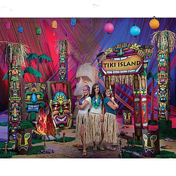 Tiki Island Decorating Kit Senior Party Ideas, Luau Diy, Birthday Buffet, Pineapple Centerpiece, Diy Photo Booth Backdrop, Senior Party, Tiki Faces, Personalized Candy Bars, Luau Decorations