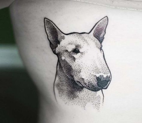 Bulterier tattoo by Pavla Poppy Pitbull Tattoo For Women Sleeve, Bulldog Tattoo Ideas, Tattoo Bull, Bull Terrier Tattoo Ideas, Bull Terrier Line Art, Dog Line Art Tattoo, Terrier Tattoo, Bull Terrier Tattoo, Line Art Tattoo