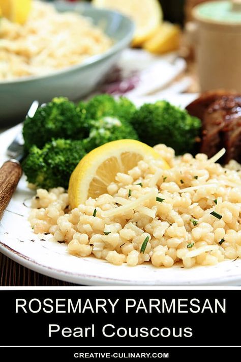 Rosemary Dishes, Parmesan Couscous, Pearl Couscous Recipes, Pearl Couscous, Couscous Recipes, Creamy Garlic, Favorite Side Dish, Garlic Parmesan, Quick Dinner