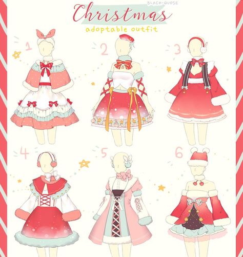 Dear Vocalist, Clothe Designs, Reference Clothing, Cute Christmas Outfits, Girls Christmas Outfits, Anime Christmas, Clothing Design Sketches, Drawing Anime Clothes, Anime Dress