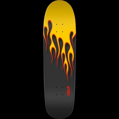 Powell Peralta Hot Rod Flames Skateboard Deck Yellow - 9.375 x 33.875 Hot Rod Flames, Skateboard Ideas, Painted Skateboard, Skateboarding Aesthetic, Skate Vibes, Creature Skateboards, Longboard Design, Skateboarding Tricks, Skateboard Deck Art