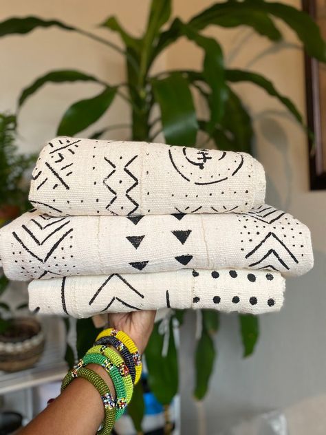 Authentic African Mudcloth Fabric White & Black Bambara | Etsy Afrocentric Decor, African Inspired Decor, African Pattern Design, African Interior, African Mudcloth, Mudcloth Fabric, African Home Decor, African Decor, African Textiles