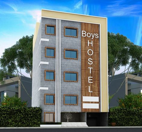 It's a multy storey building having Ground floor parking plus 4 floors for Residential use of Boys Hostel Size -50x 60 3000 sqft Good House, Best House Plans, Building Design, House Plan, Ground Floor, Locker Storage, House Plans, Flooring, Building