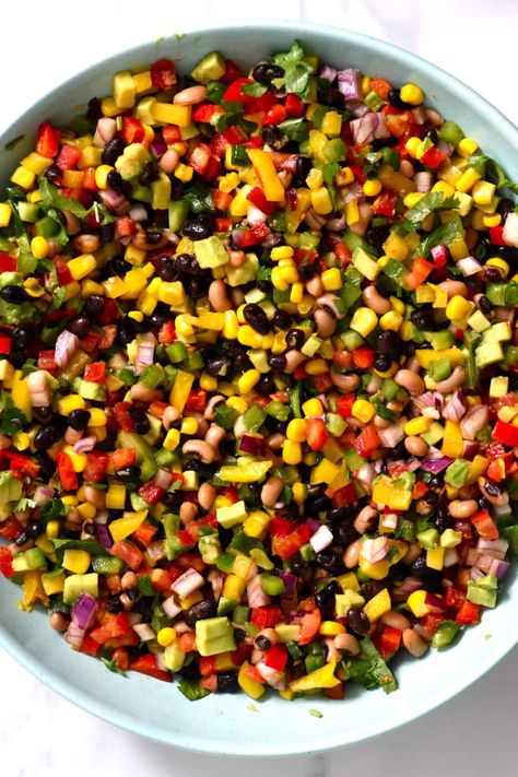 Texas Caviar With Hominy, Texas Caviar With Italian Dressing, Bean Salsa Dip, Texas Caviar Dip, Caviar Dip, Texas Caviar Recipe, Cowboy Salad, Cowboy Food, Texas Caviar