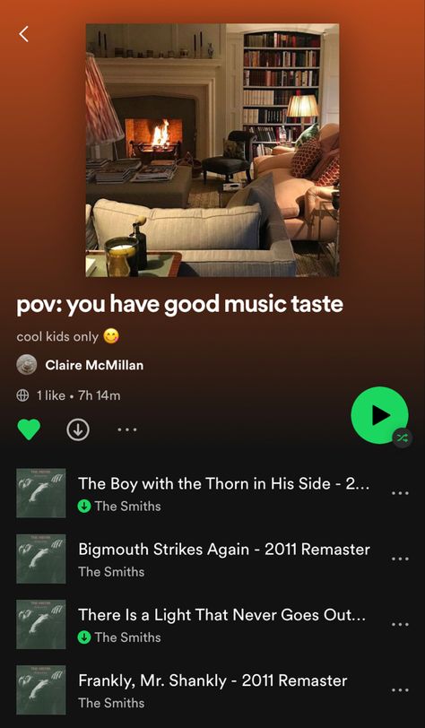 Spotify Playlist Names Pov, Spotify Playlist Recommendation, Dark Academia Music Playlist, Best Rock Playlist On Spotify, Goth Music Playlist, Bigmouth Strikes Again, Upbeat Songs, Playlist Names Ideas, Music Motivation