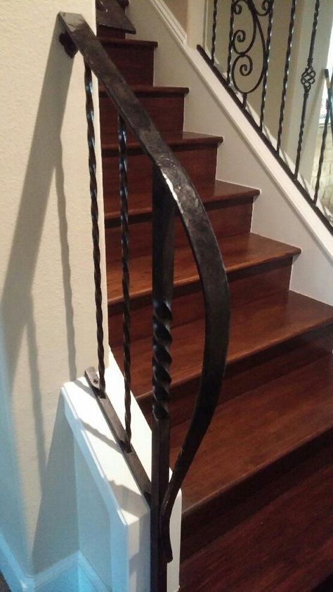 Custom hand hammered lambs tongue with oil rubbed bronze finish Wrought Iron Stair Railing, Interior Railings, Iron Stair Railing, Wrought Iron Stairs, Dream Place, Stair Railing, Railing, Oil Rubbed Bronze, Bronze Finish